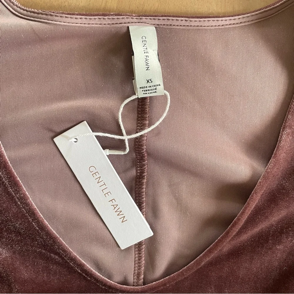 Gentle Fawn Velvet Long Sleeve Dress in Rich Mauve - Picture 5 of 10